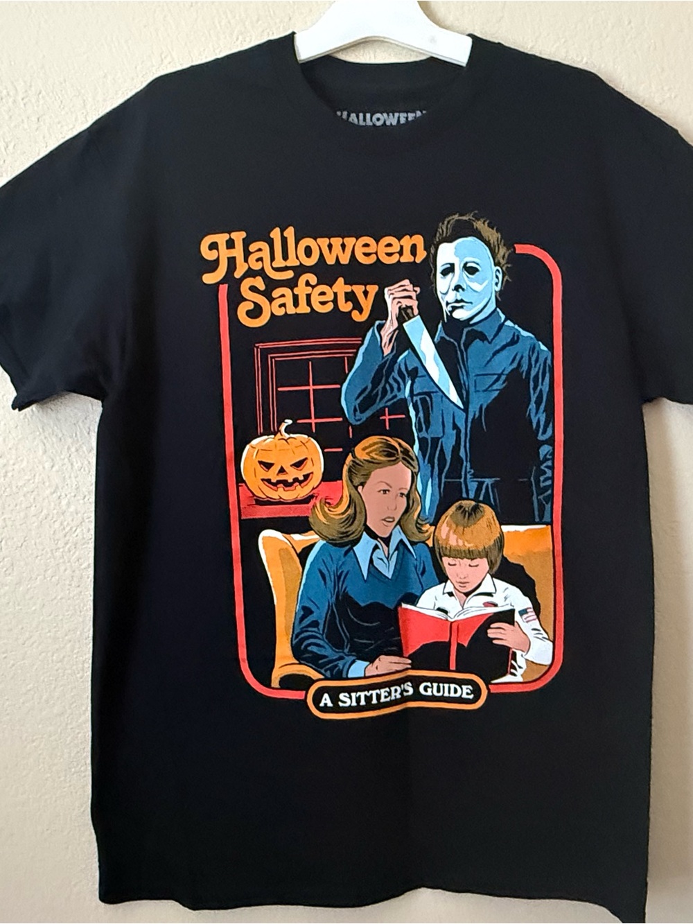 Halloween Michael Myers Inspired Halloween Safety Sitters Guide Retro Shirt Sz M